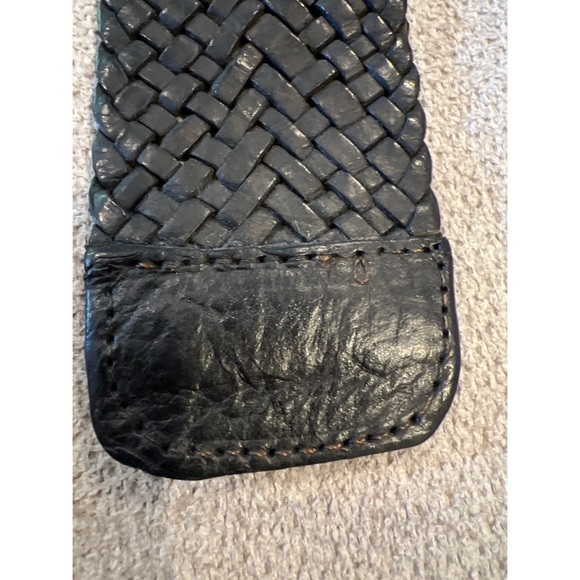 Vintage BLACK BRAIDED BELT BRASS BUCKLE MADE IN MOROCCO - Picture 8 of 8